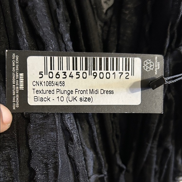 Black Textured Ruffled Dress - Picture 5 of 5